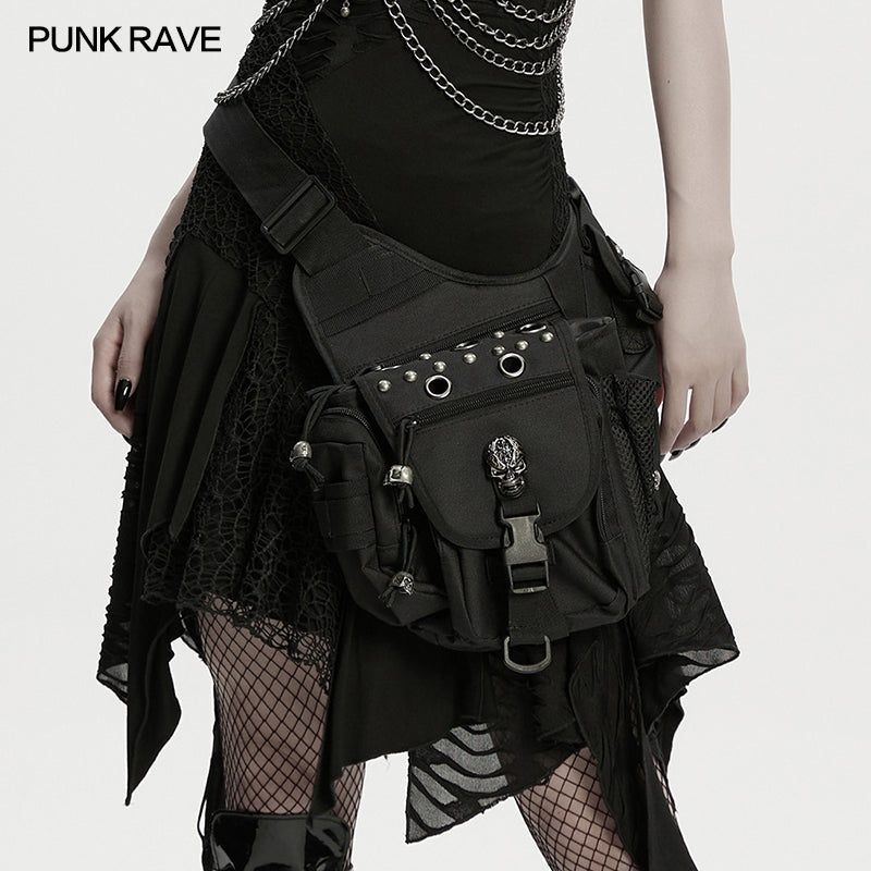 Punk Rave Techwear Skull Waist-Leg Bag