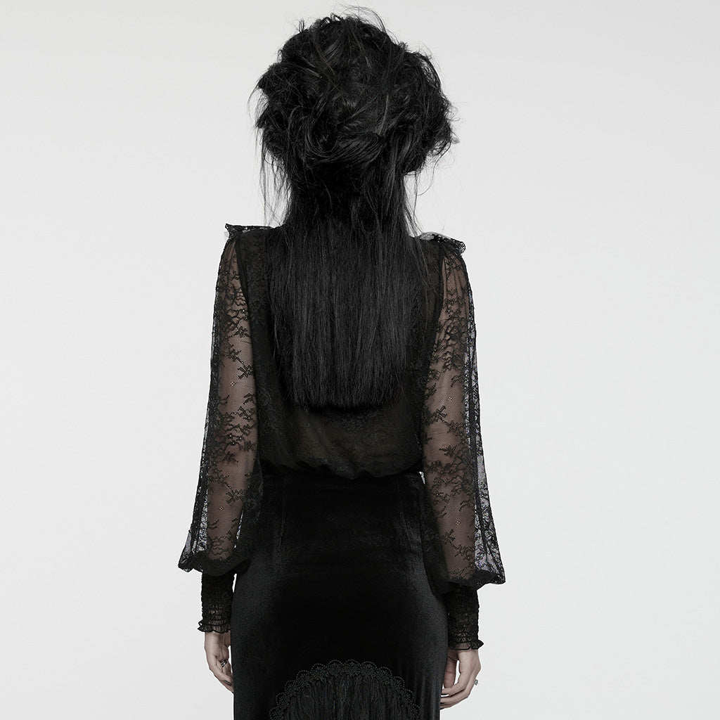Punk Rave Demille Sequinned Lace Blouse