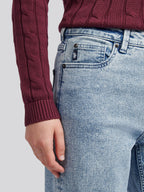Womens Straight Fit Jean Stone Wash WUP
