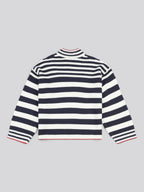 Womens Textured Stripe Mock Neck Jumper in Marshmallow