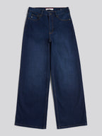Womens Wide Fit Jean Dark Blue Wash