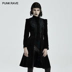 Punk Rave Nerezza Goth Mid-Length Embroidered Velvet Coat