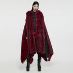 Punk Rave Izya Faux Fur Cloak in Red