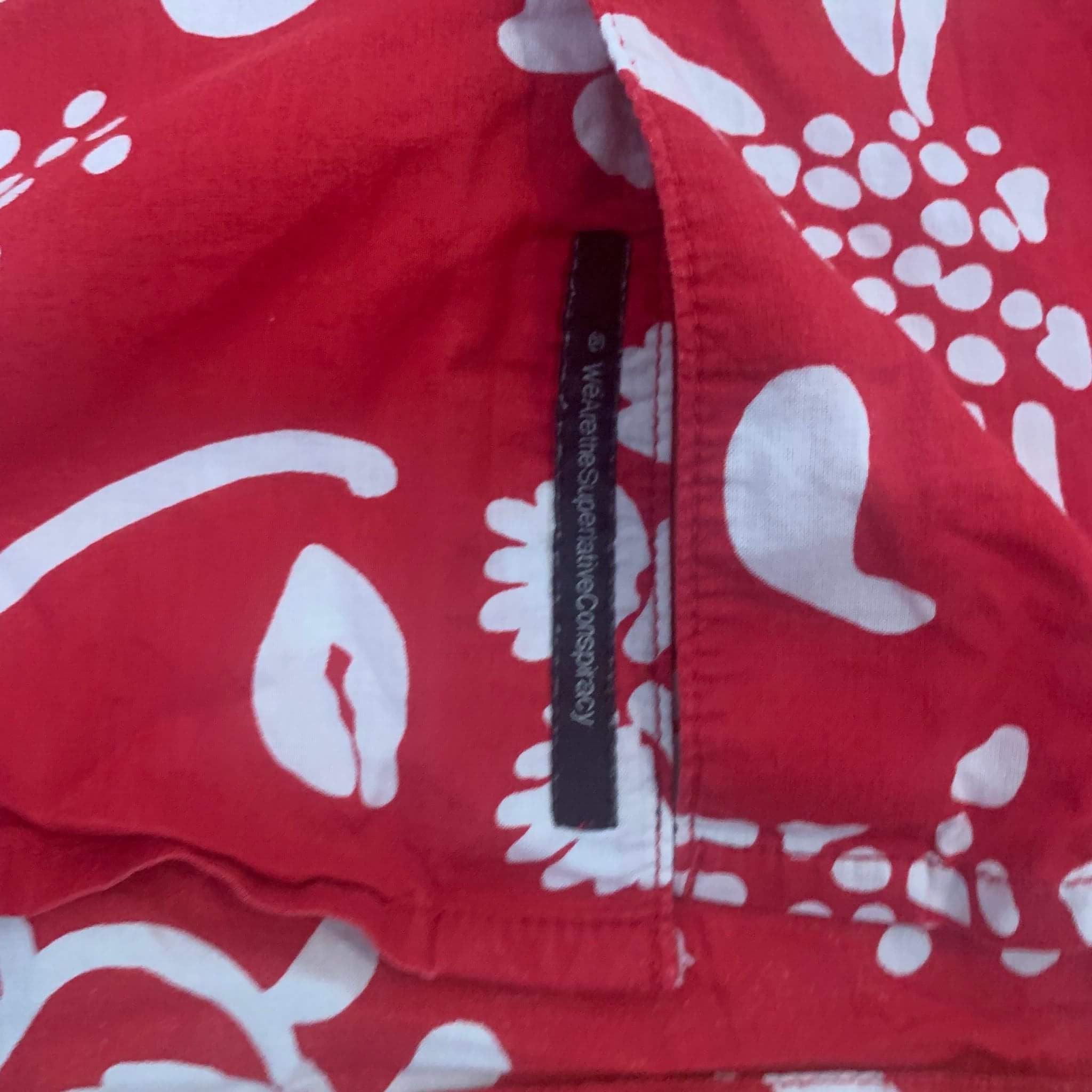 Vintage WESC Hawaiian Short Sleeved Shirt Red Medium