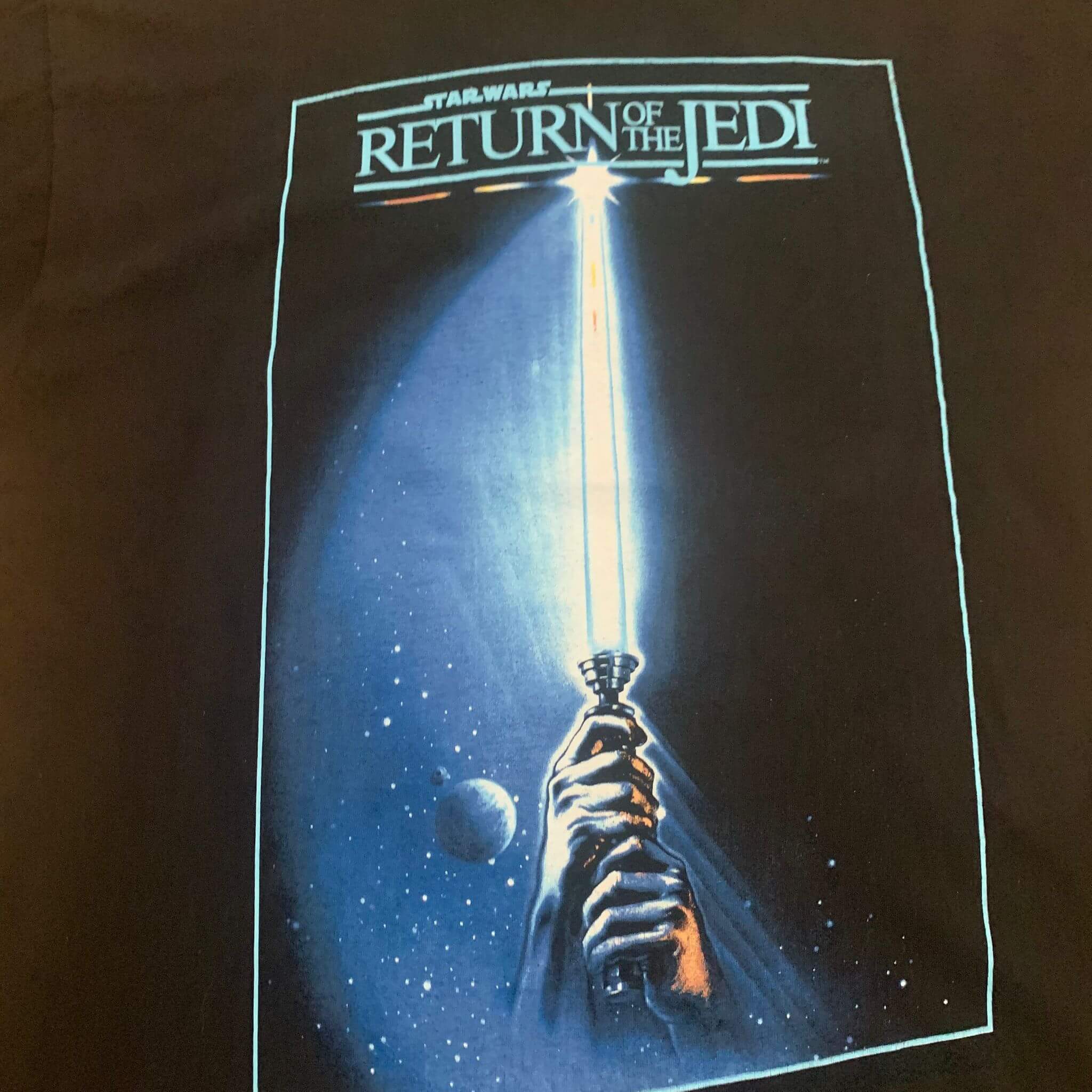 Vintage Star Wars Return Of The Jedi T-Shirt Black XL