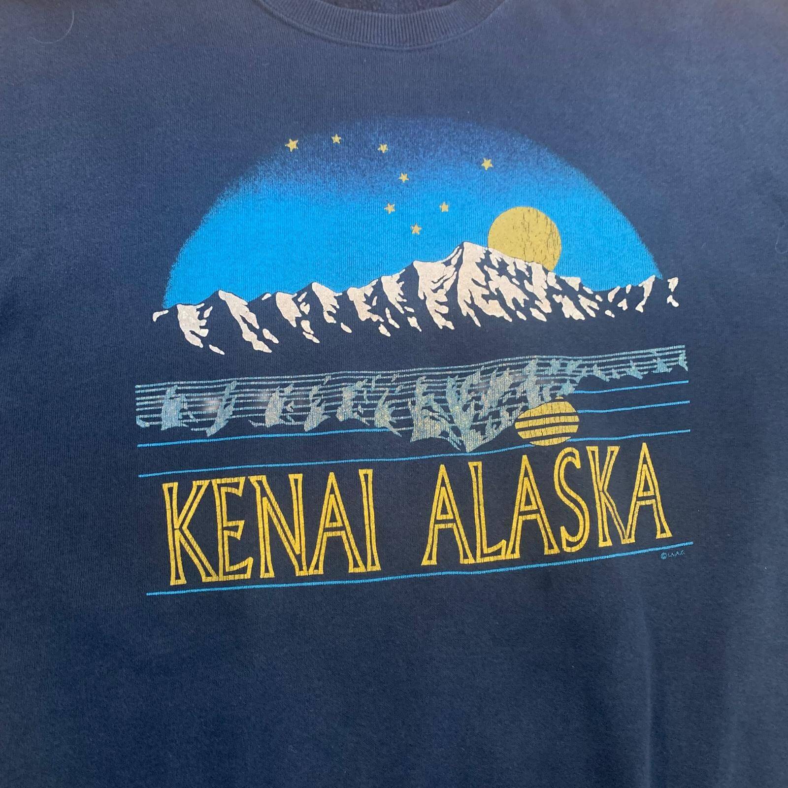 Vintage Kenai Alaska Sweatshirt Navy Small/Medium