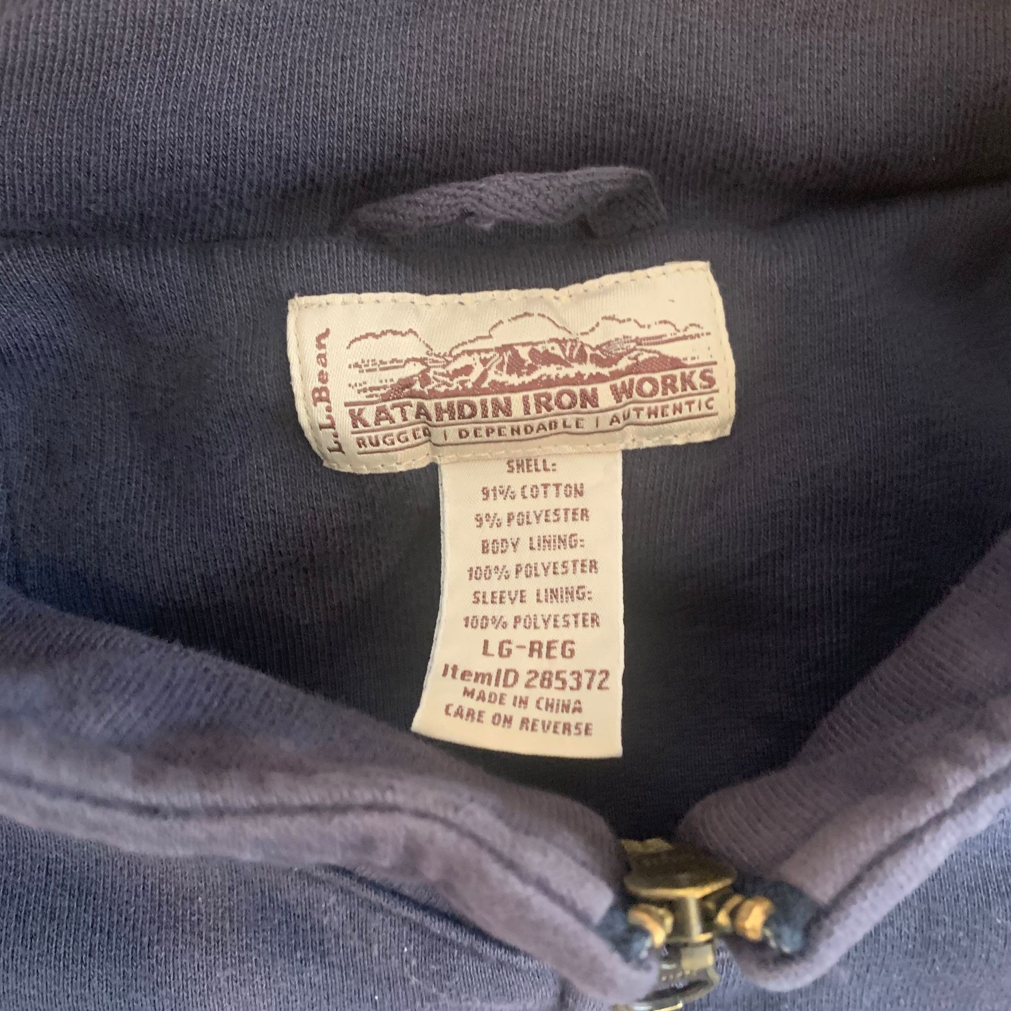 Vintage L.L.Bean Katahdin Zip Fleece Sweatshirt Navy Large
