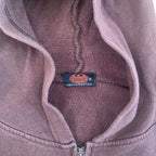 Vintage Womens Wolf Scene Zip Hoodie Brown Medium
