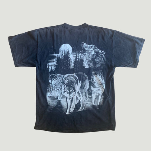 Vintage 90s TND Wolf T-Shirt Black XL