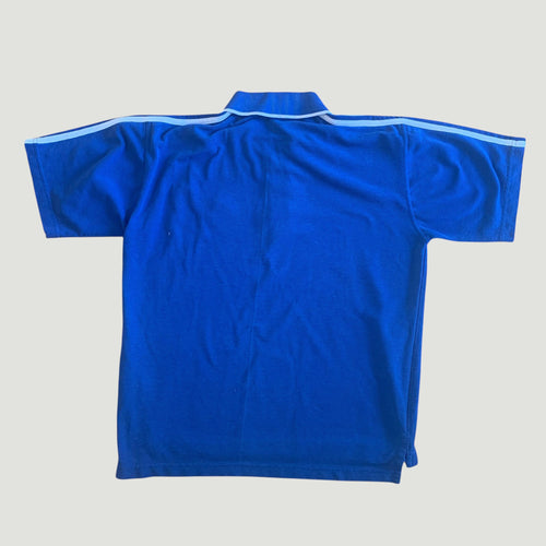 Vintage 90s Adidas Polo T-Shirt Royal Blue Large