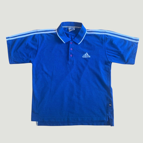 Vintage 90s Adidas Polo T-Shirt Royal Blue Large