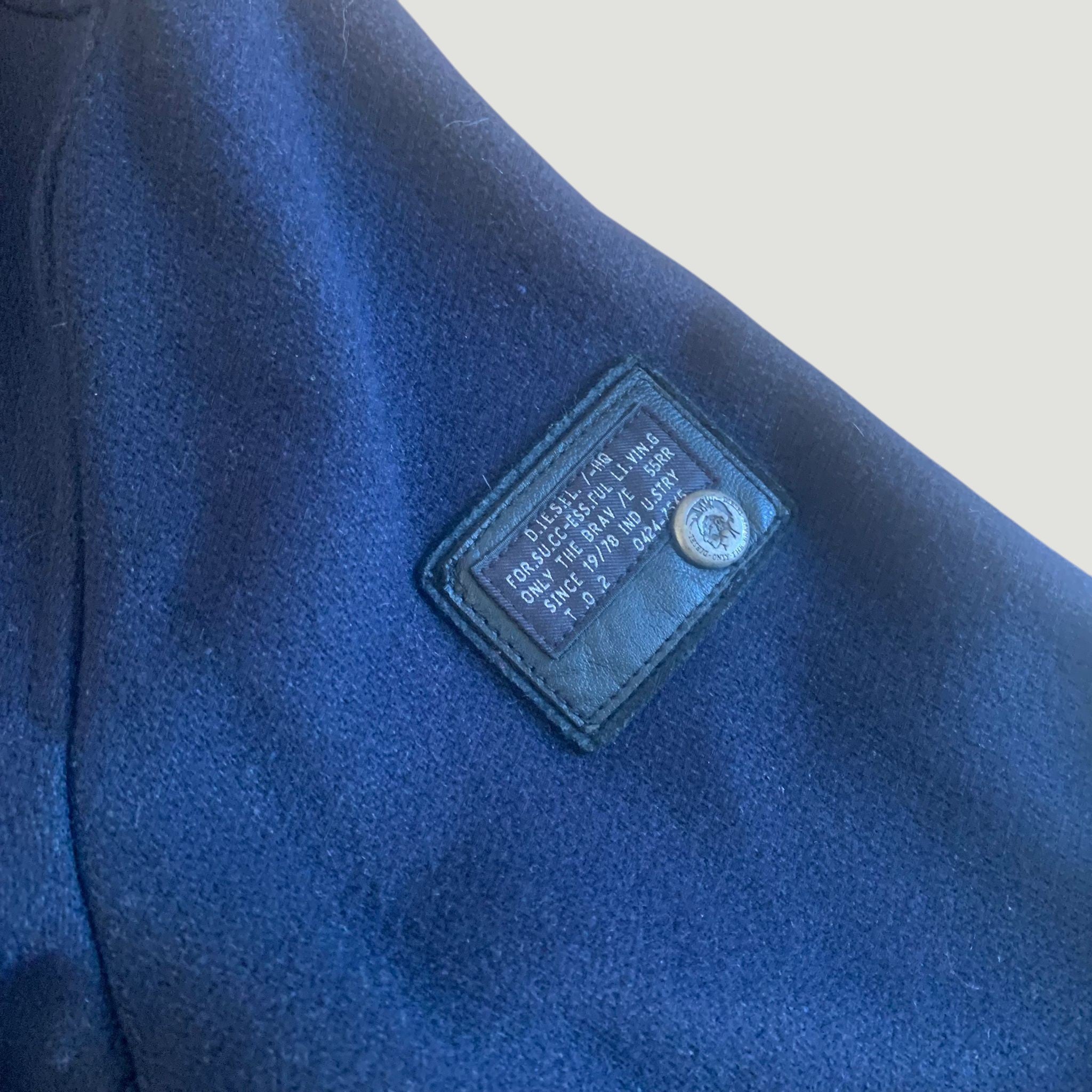 Vintage Diesel Co Only The Brave Wool Peacoat Jacket Navy XL