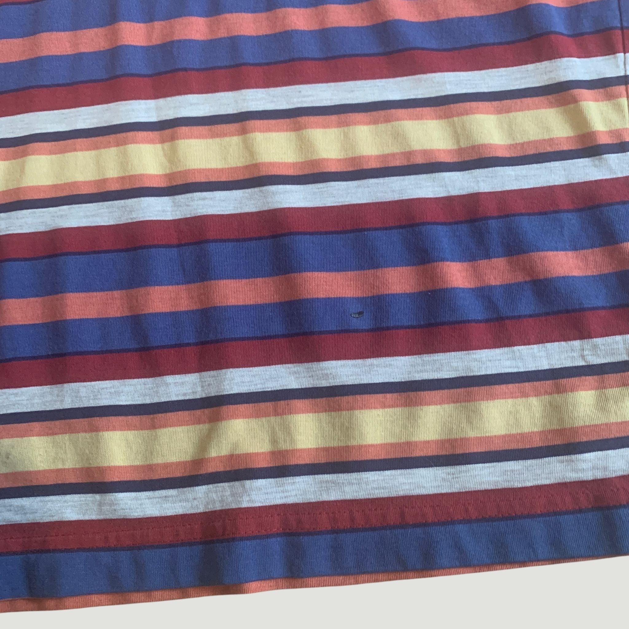 Vintage 90s Striped Pop Art Print T-Shirt Red/Blue Medium