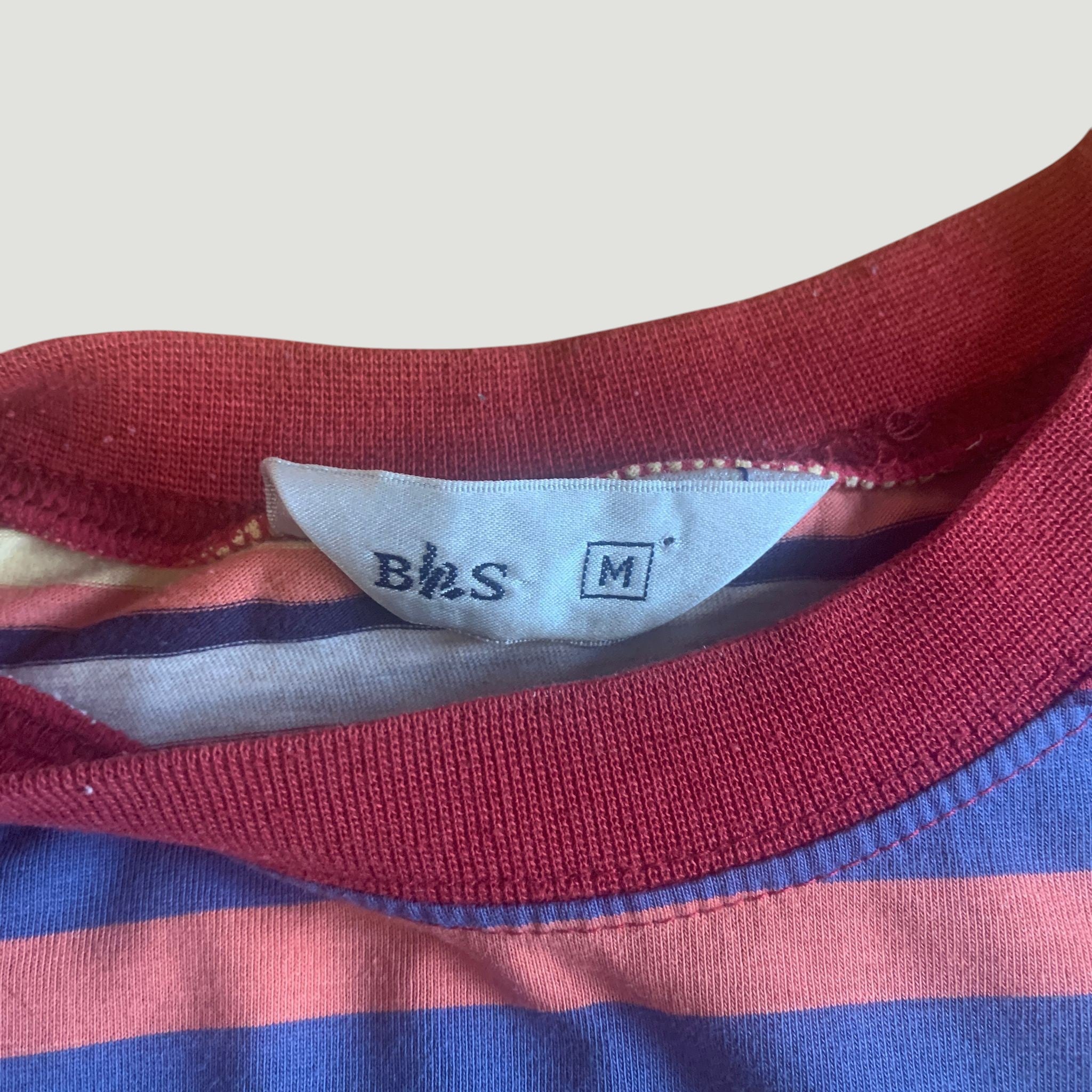 Vintage 90s Striped Pop Art Print T-Shirt Red/Blue Medium
