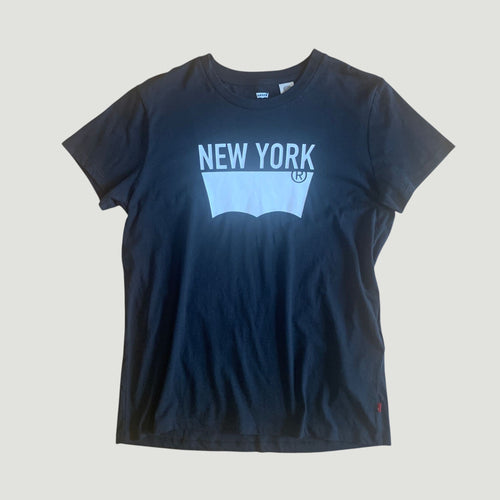 Preloved Womens Levi's New York Print T-Shirt Black Medium