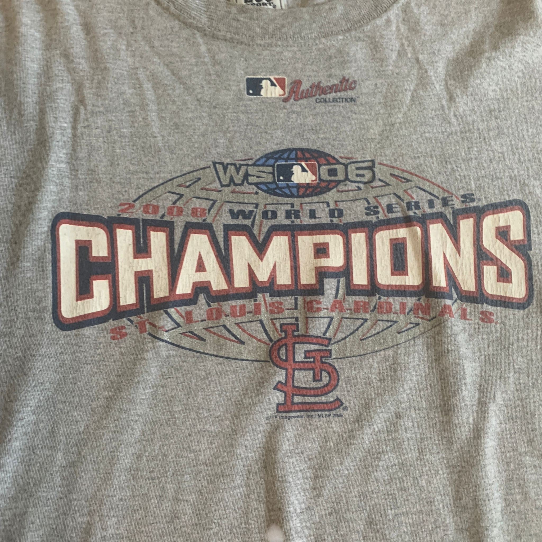 Vintage Lee Sport 2006 World Series Cardinals T-Shirt Grey Large