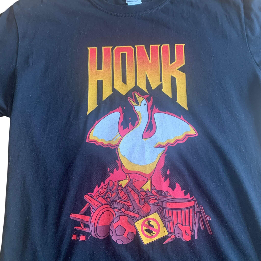 Vintage Honk Goose T-Shirt Black Large
