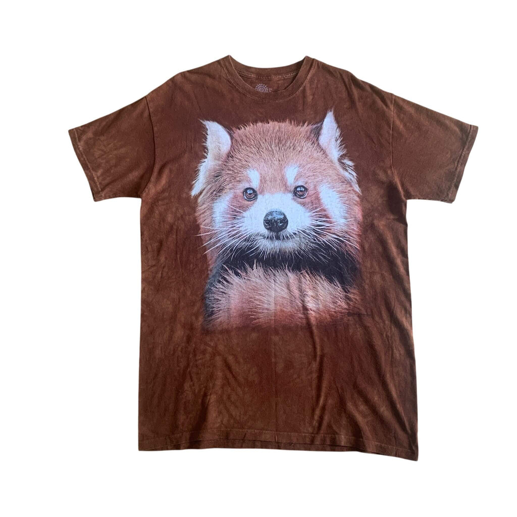 Vintage Oversized Red Panda T-Shirt Tie Dye Brown Large