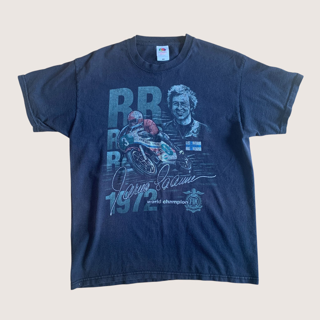 Vintage Jarno Saarinen Moto GP T-Shirt Black Large