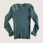 Vintage Military/Fishing Jumper Heavy Olive Round Neck Green Medium