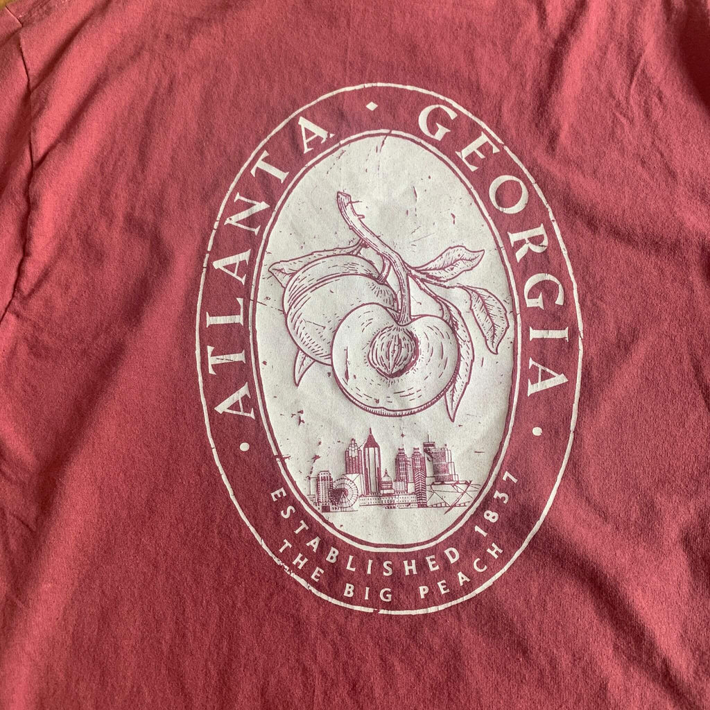 Vintage Atlanta Georgia Long Sleeved T-Shirt Burgundy Medium