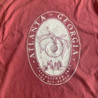 Vintage Atlanta Georgia Long Sleeved T-Shirt Burgundy Medium