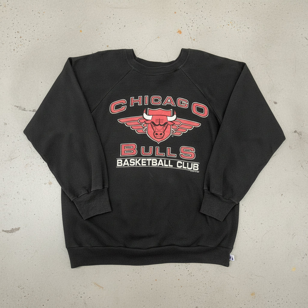 Vintage 90s Logo 7 Chicago Bulls Sweatshirt Black XL