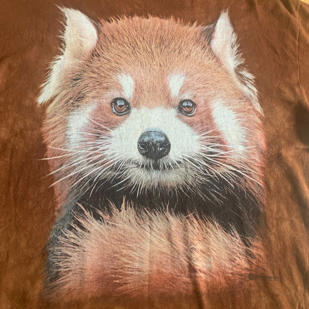 Vintage Oversized Red Panda T-Shirt Tie Dye Brown Large