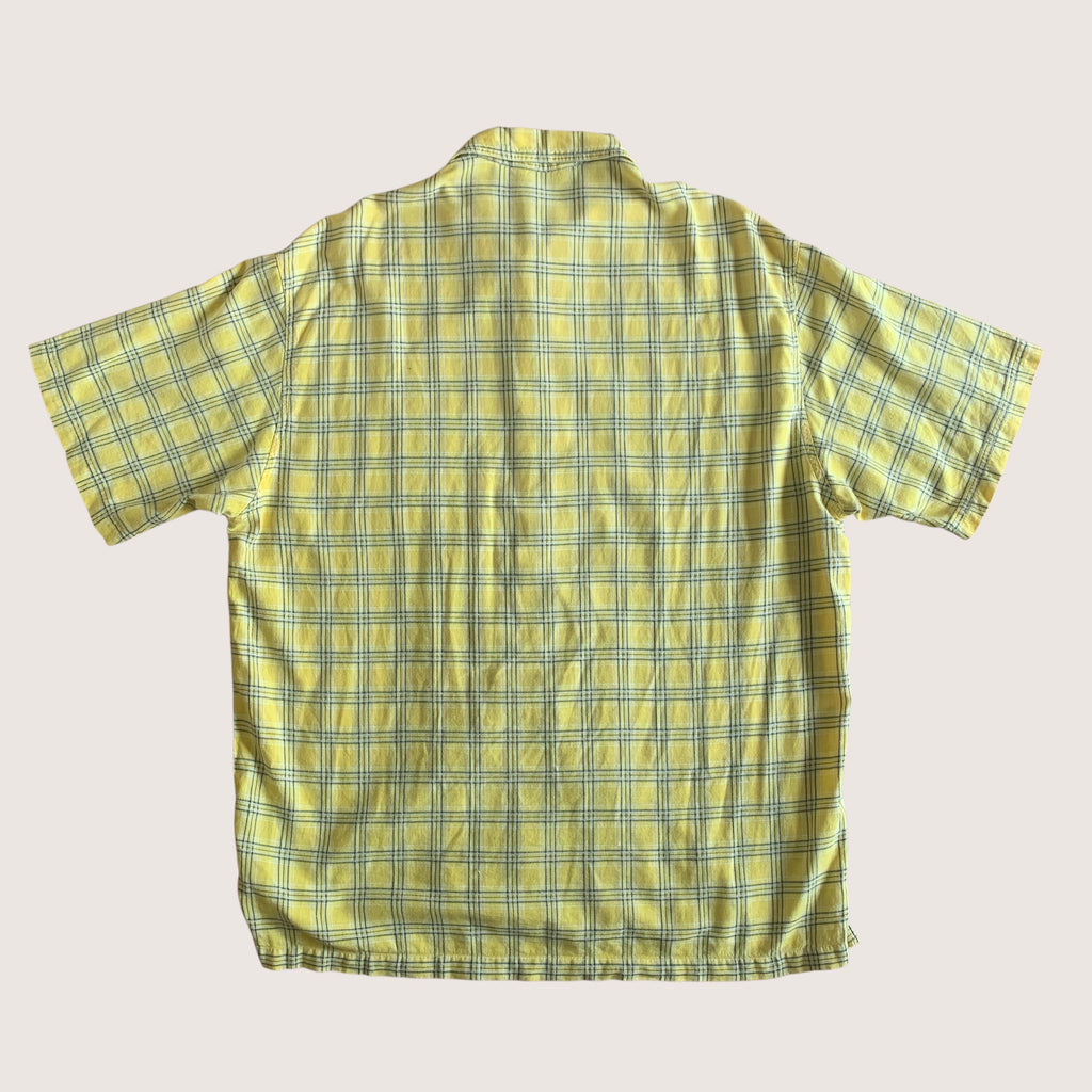 Vintage 90s Rip Curl Checked Shirt Short Sleeved Yellow Large