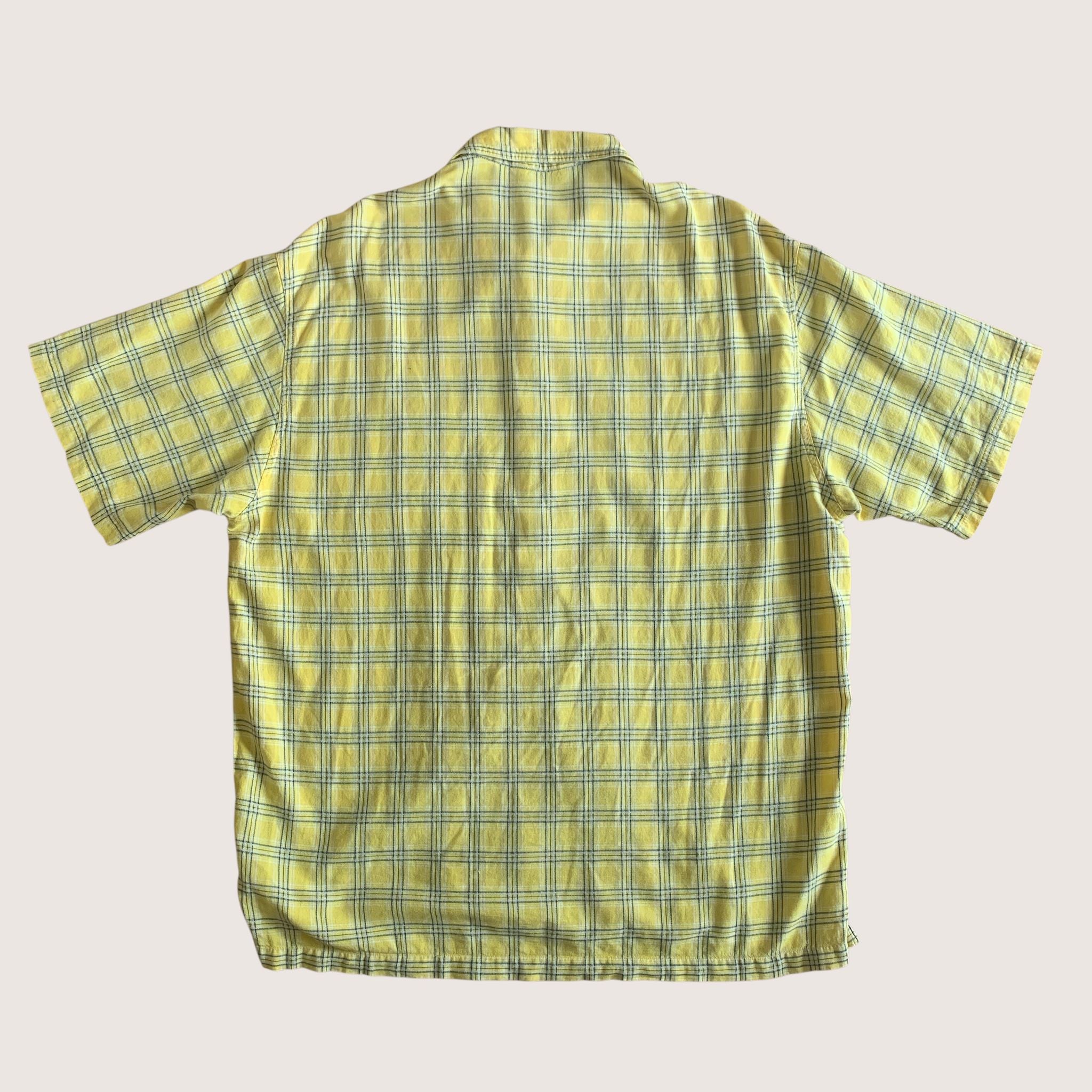 Vintage 90s Rip Curl Checked Shirt Short Sleeved Yellow Large