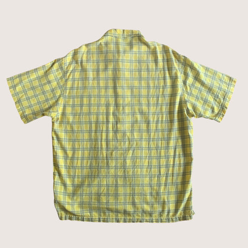 Vintage 90s Rip Curl Checked Shirt Short Sleeved Yellow Large