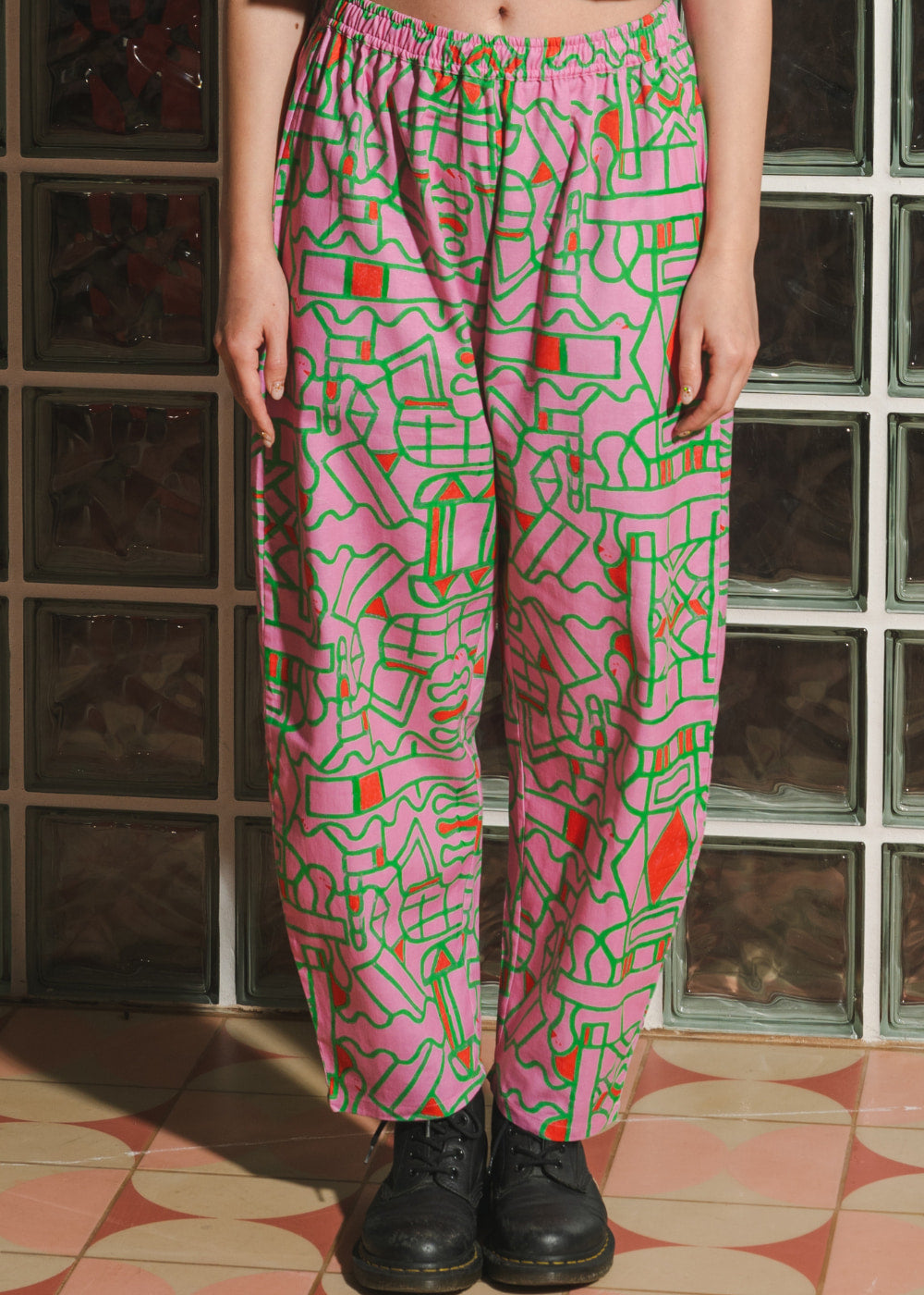 Organic Cotton and Linen Balloon Trousers Blush Horizon