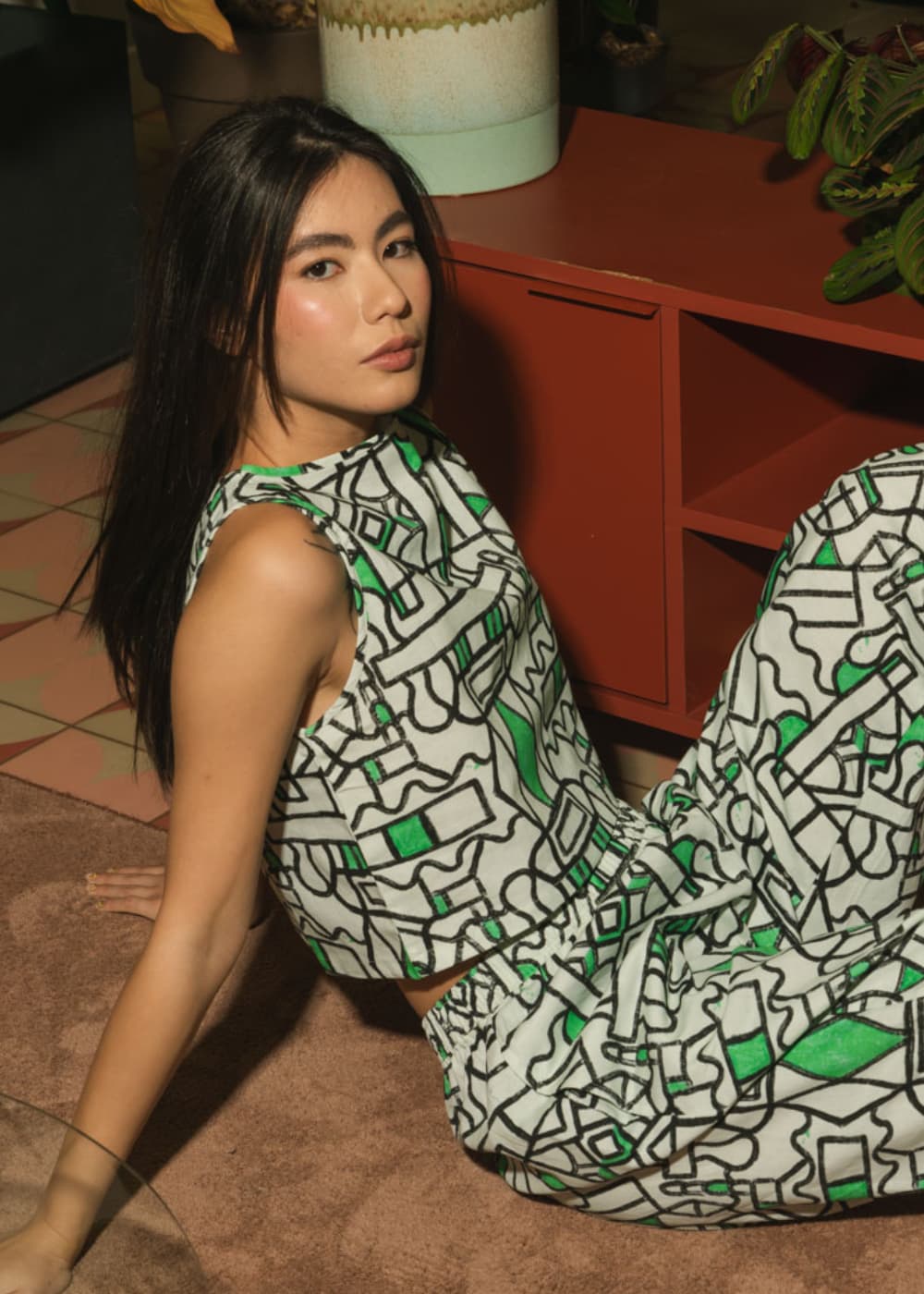 Organic Cotton & Linen Two-Way Tank Circuit Garden