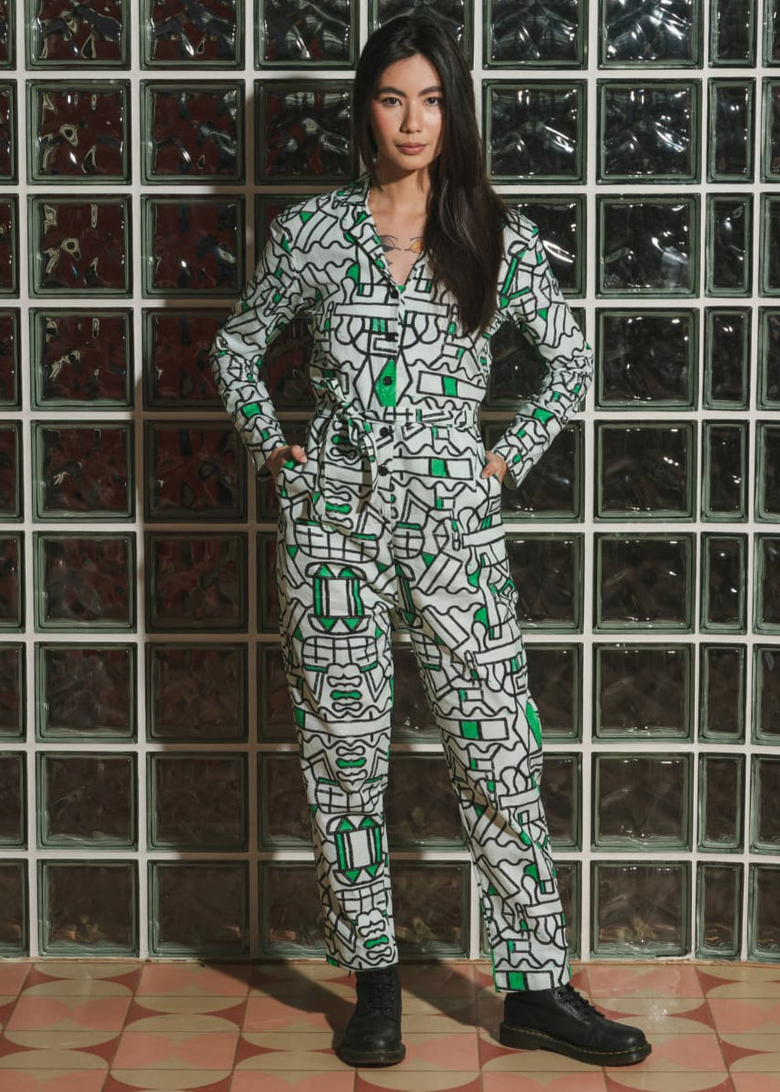Organic Cotton & Linen Jumpsuit Circuit Garden