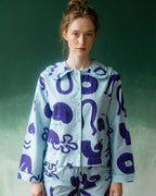 Organic Cotton Pyjama Shirt in Blue Things