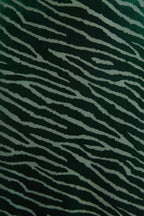 Louche Celie Zebra Devore Feather Trimmed Mini Dress Green