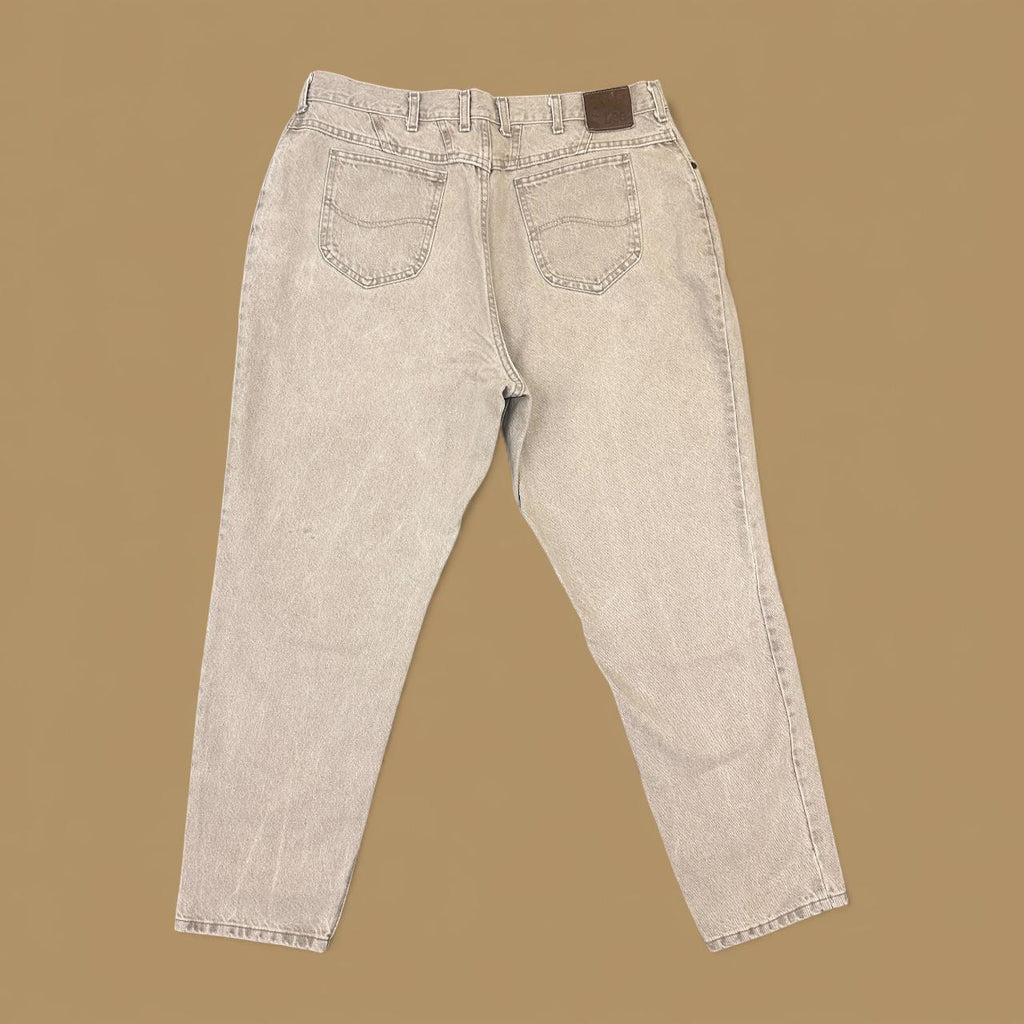 Vintage Lee Baggy Tapered Jeans Beige W40 L29