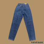 Vintage 90s Lee Elastic Waist Tapered Leg Mom Jeans Mid Blue W26 L32