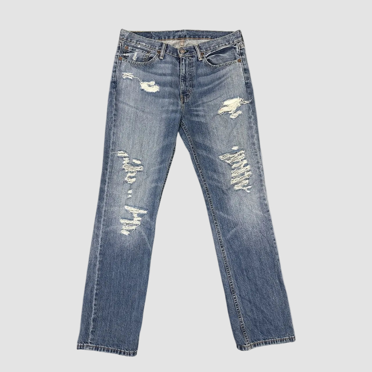 Vintage Levi's 514 Distressed Slim Fit Jeans Mid Blue W33 L32