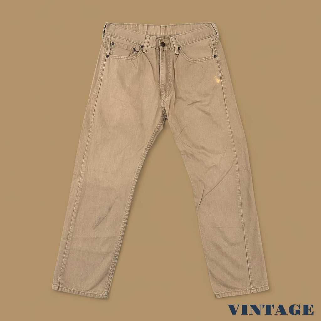 Vintage Levi&#39;s 505 Straight Leg Jeans Beige W33 L30