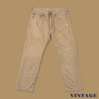 Vintage Levi&#39;s 505 Straight Leg Jeans Beige W33 L30