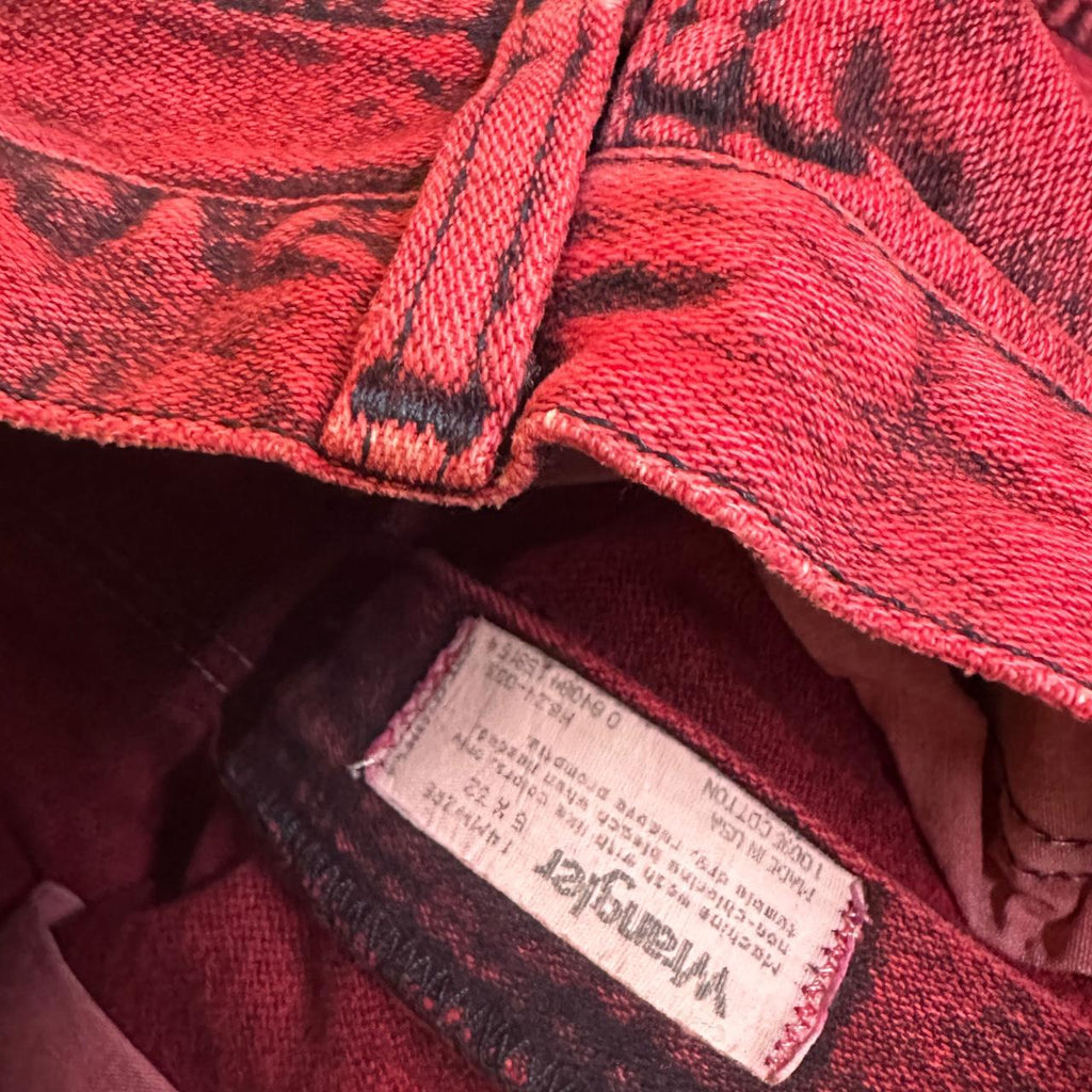 Vintage Wrangler USA Made Straight Leg Boyfriend/Mom Jeans Acid Wash Halloween Red W27 L30