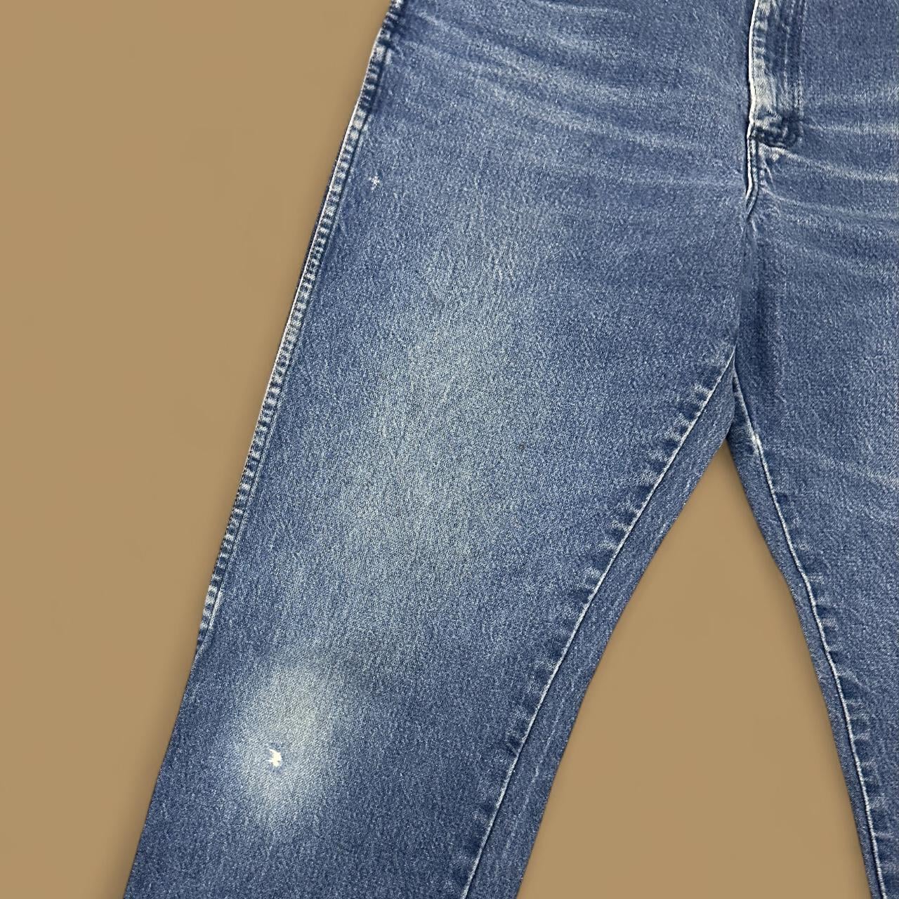 Vintage Wrangler USA Raw Hem Relaxed Straight Leg Skater Jeans Mid Blue W34 L31