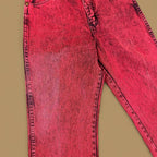 Vintage Wrangler USA Made Straight Leg Boyfriend/Mom Jeans Acid Wash Halloween Red W27 L30