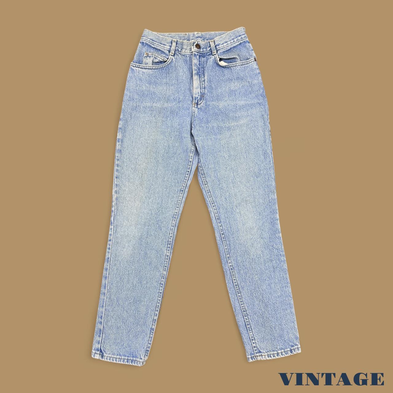Vintage 80s Lee Tapered Leg Mom Jeans Light Blue W26 L29