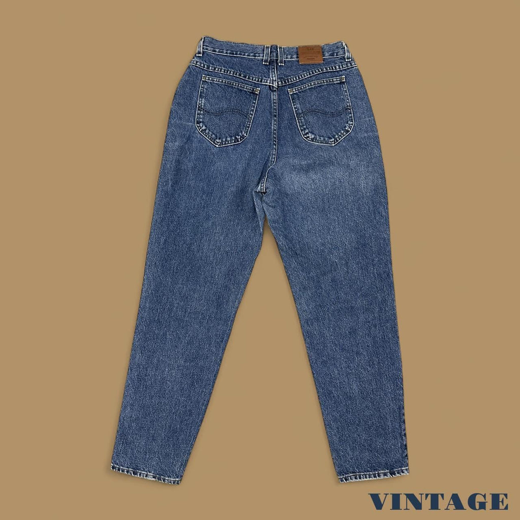 Vintage 90&#39;s Lee Tapered Leg Mom Jeans Dark Blue W32 L32