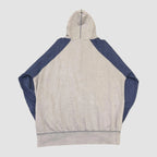 Vintage Two-Tone UOM Michigan College Raglan Hoodie Grey/Blue XL
