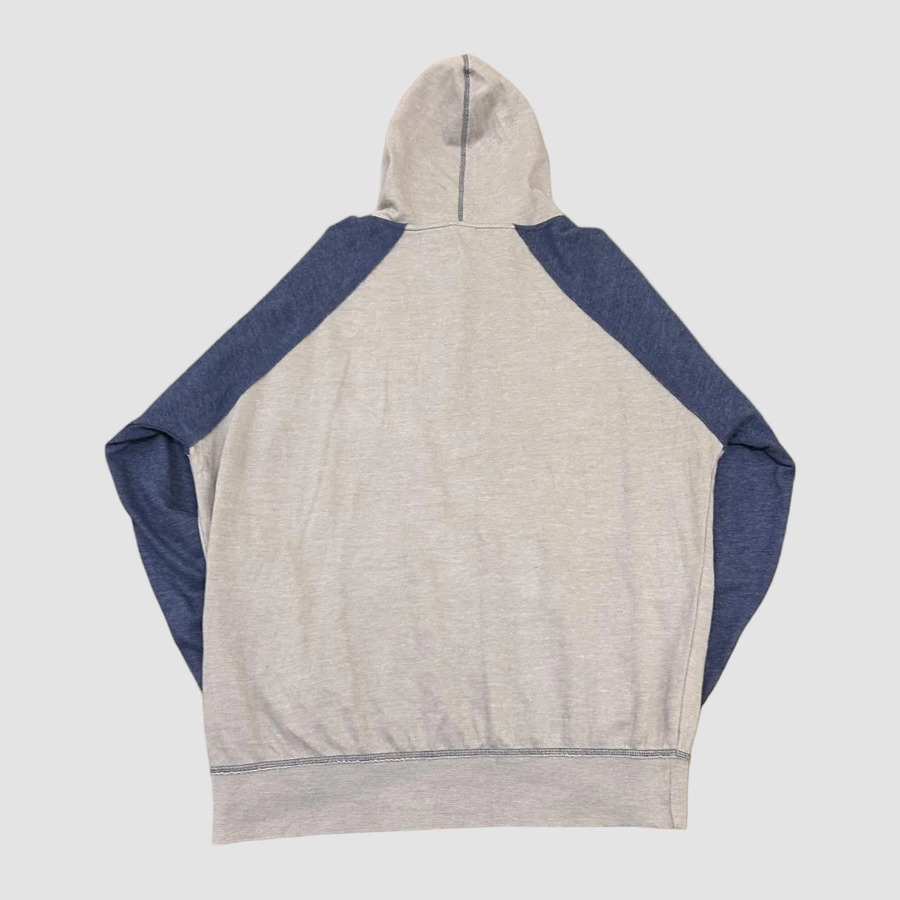 Vintage Two-Tone UOM Michigan College Raglan Hoodie Grey/Blue XL