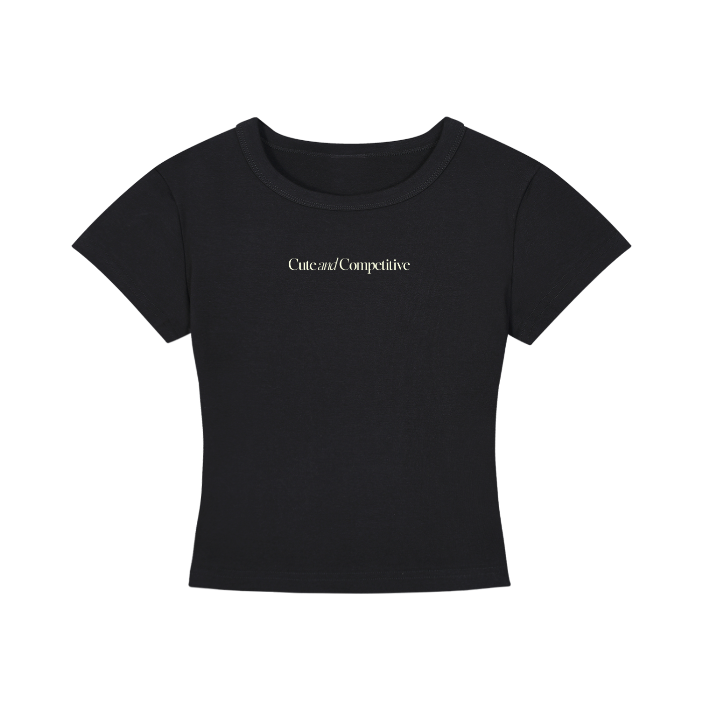 Cute and Competitive Cropped T-Shirt Black