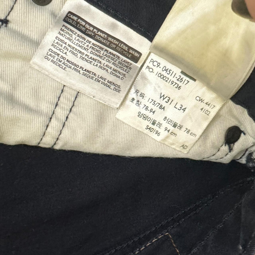 Vintage Levi's 511 Slim Straight Jeans Soft Denim Navy W31 L34